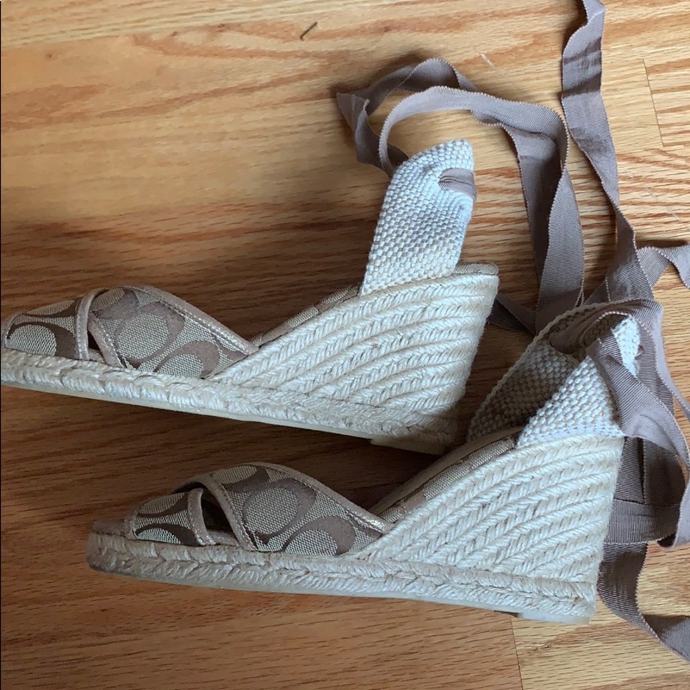 Coach Signature Canvas Wedges